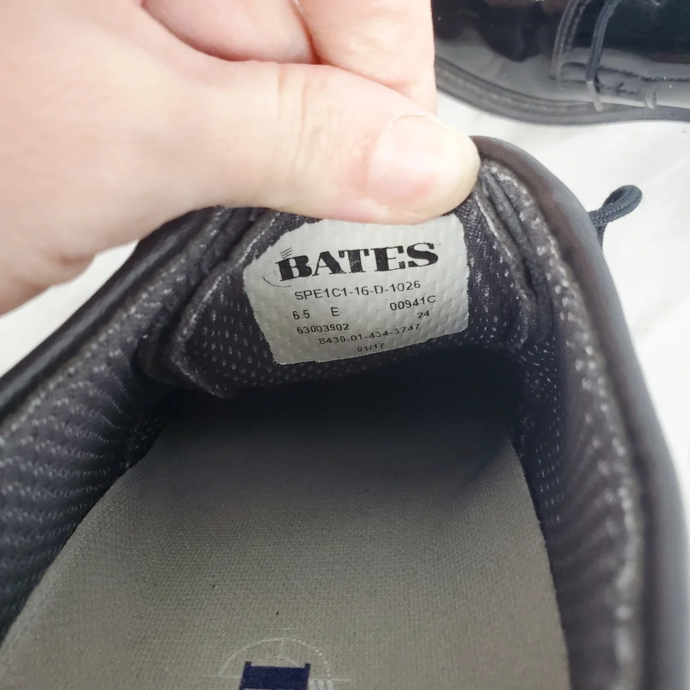 Bates Black High Gloss Patent Leather‎ Uniform Dress Oxford Shoe